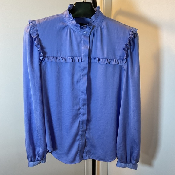 Ann Taylor Tops - 13. Ann Taylor Ruffled Long Sleeve Blouse Size Medium